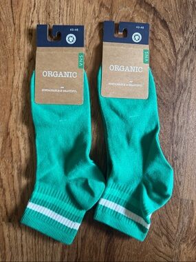 Organic Men's Green Athletic Socks - Pack of 2 - NWT